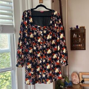 Staud velvet floral mini dress NWOT